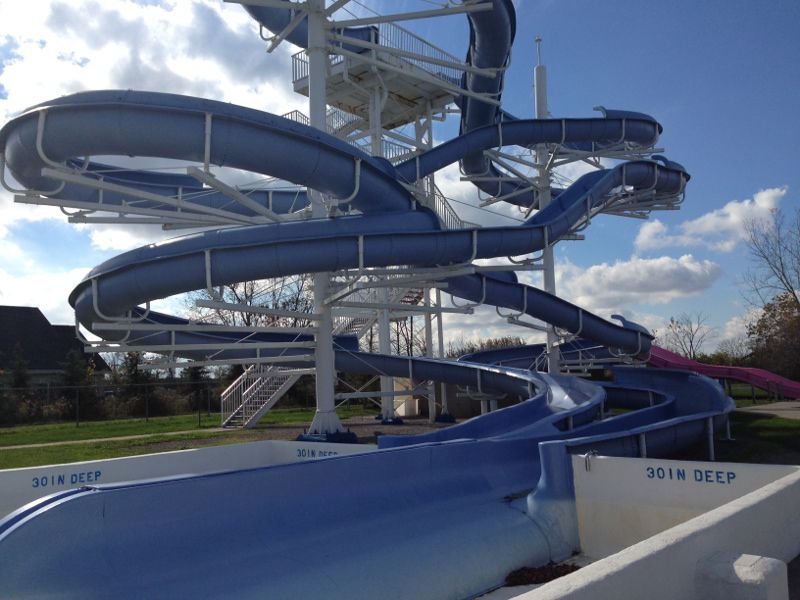 Dark Blue Water Slide Before Paint
