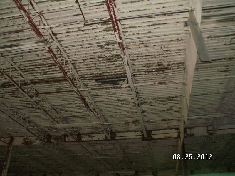 Ceiling with Chipped & Pealing White Paint
