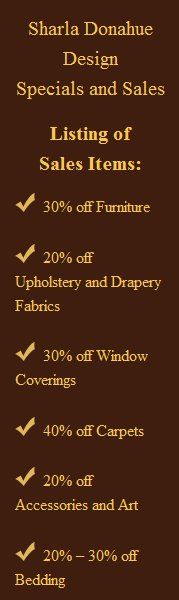 Sharla Donahue Design -- Specials and Sales