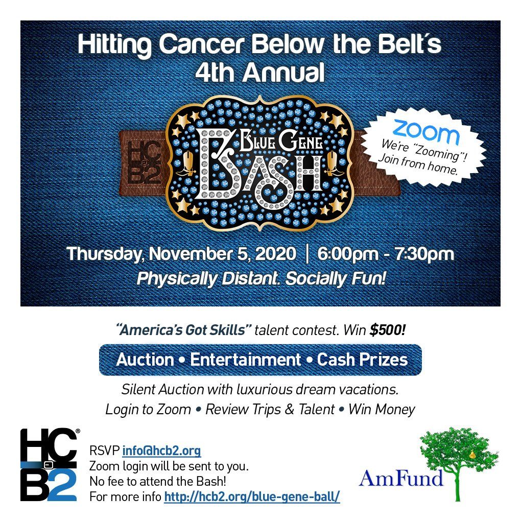 A poster for hitting cancer below the belt 's 4th annual