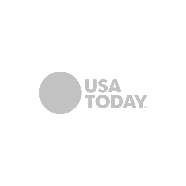 A gray logo for usa today on a white background.