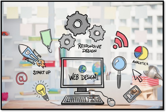a computer screen with the words web design on it