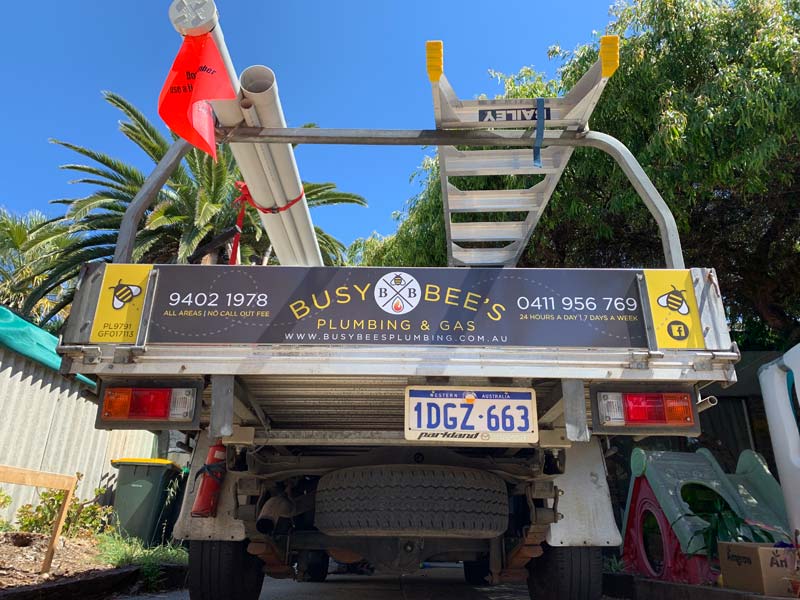 busy bee plumbing repair truck