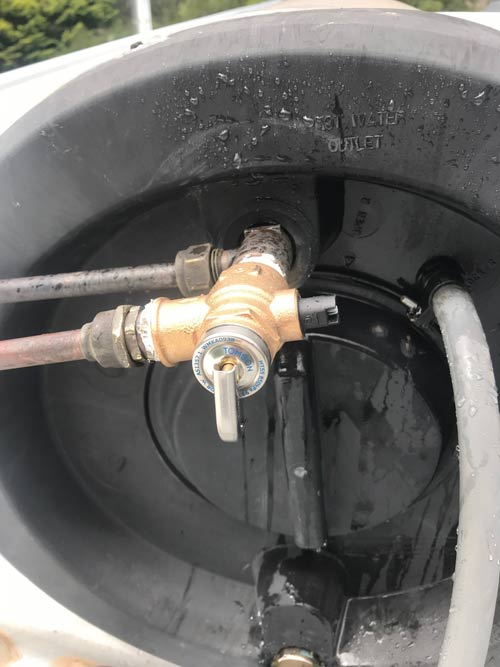newly installed water inlet valve
