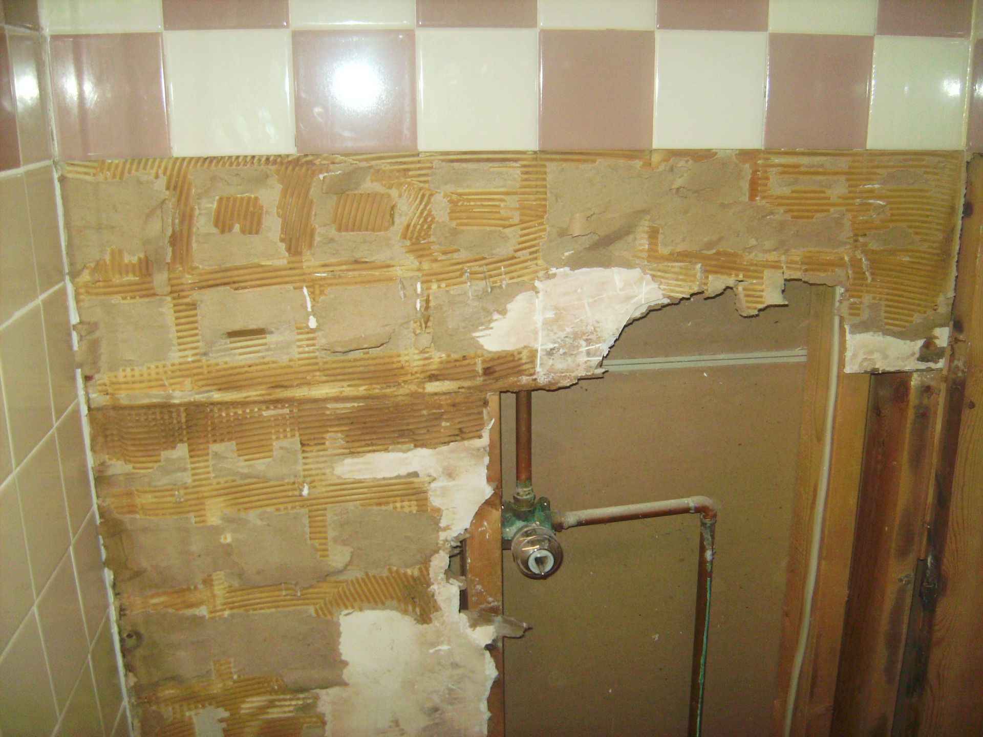 grout and tile before