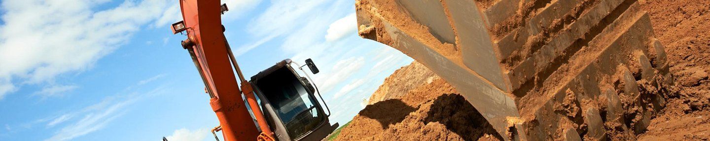 scavatrice in un cantiere