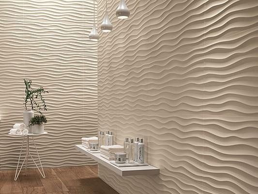 muro bagno a parete ondulata