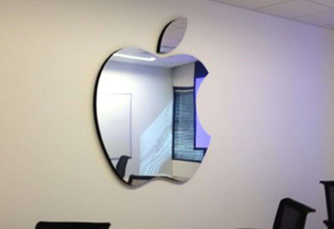 Interior Foam Sign mirrored apple sign