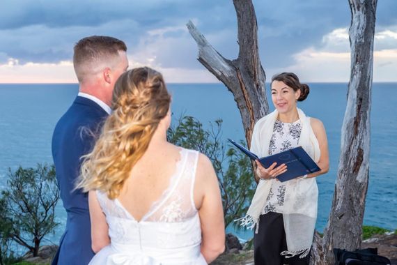 marrying on a mountain sunrise legals only elopement Emu mountain top Noosa Wedding Celebrant