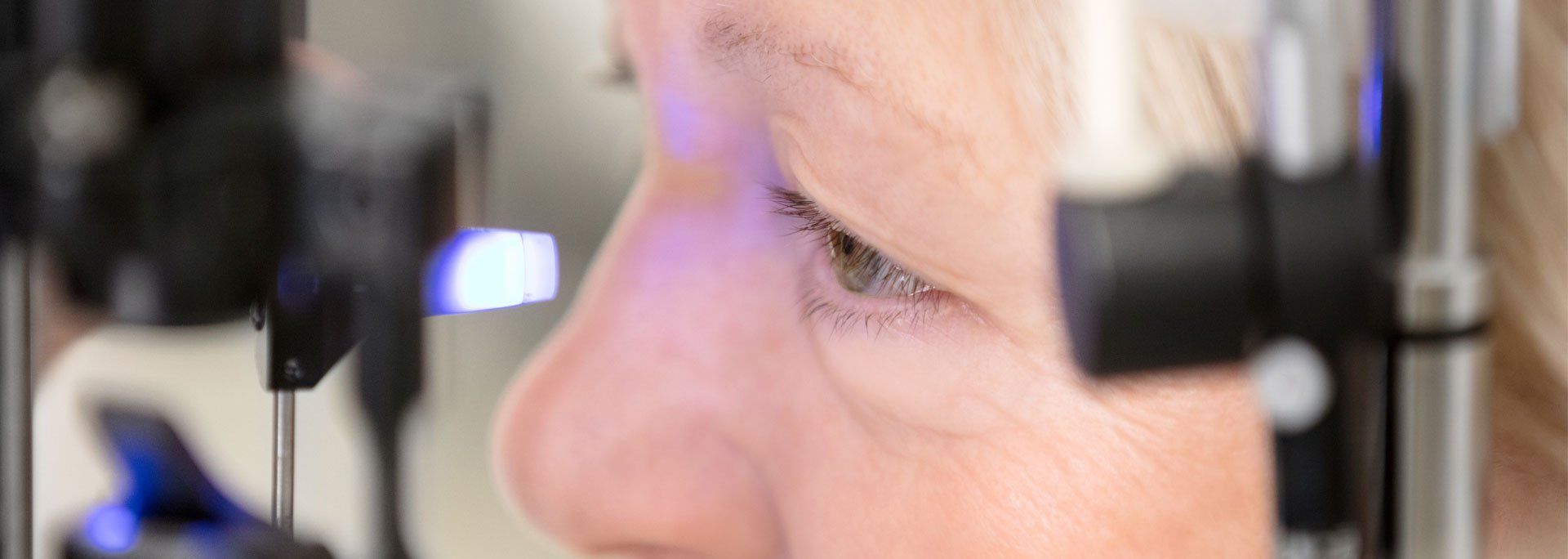 person receiving eye exam