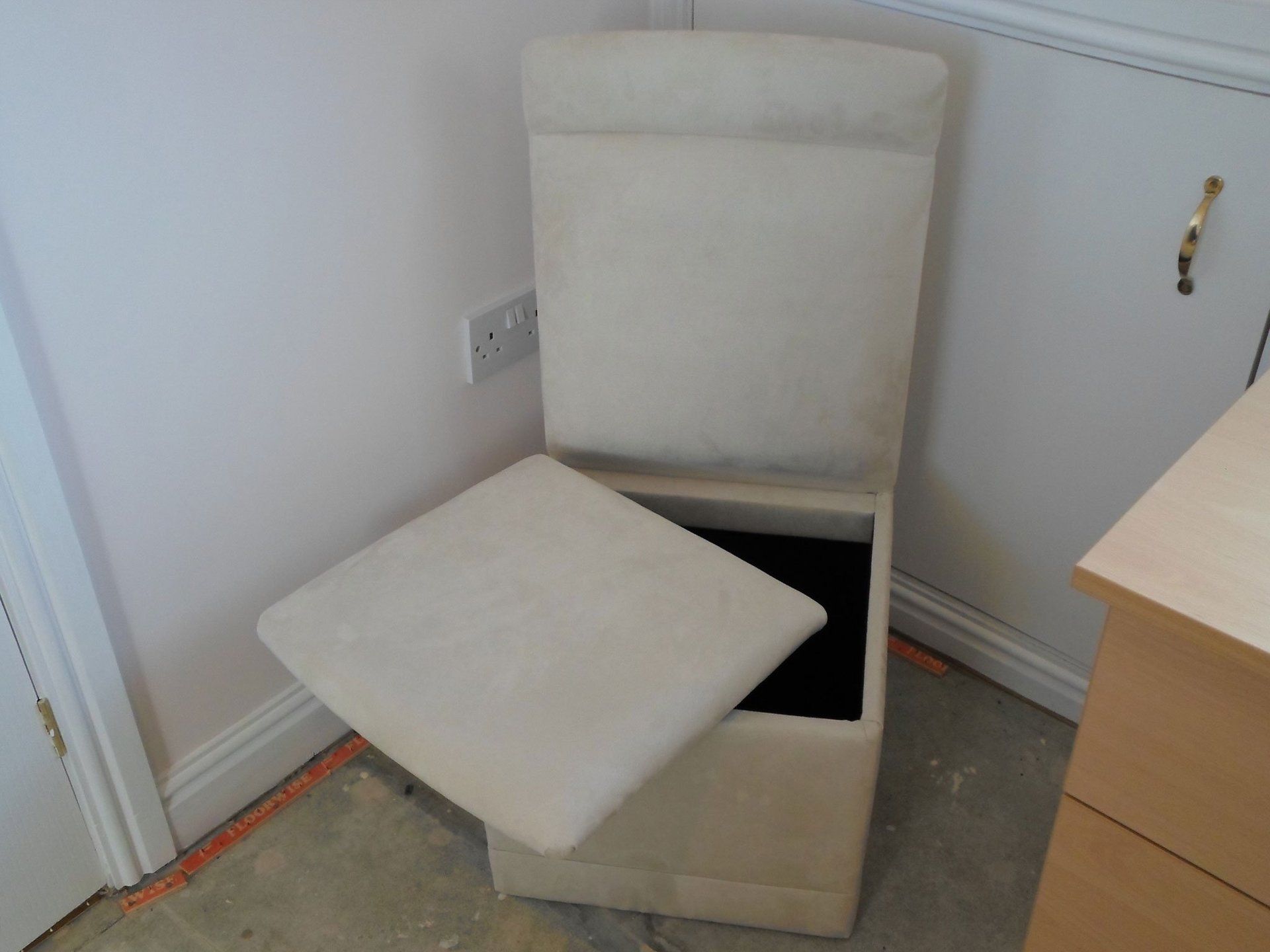 Storage bedroom chair open