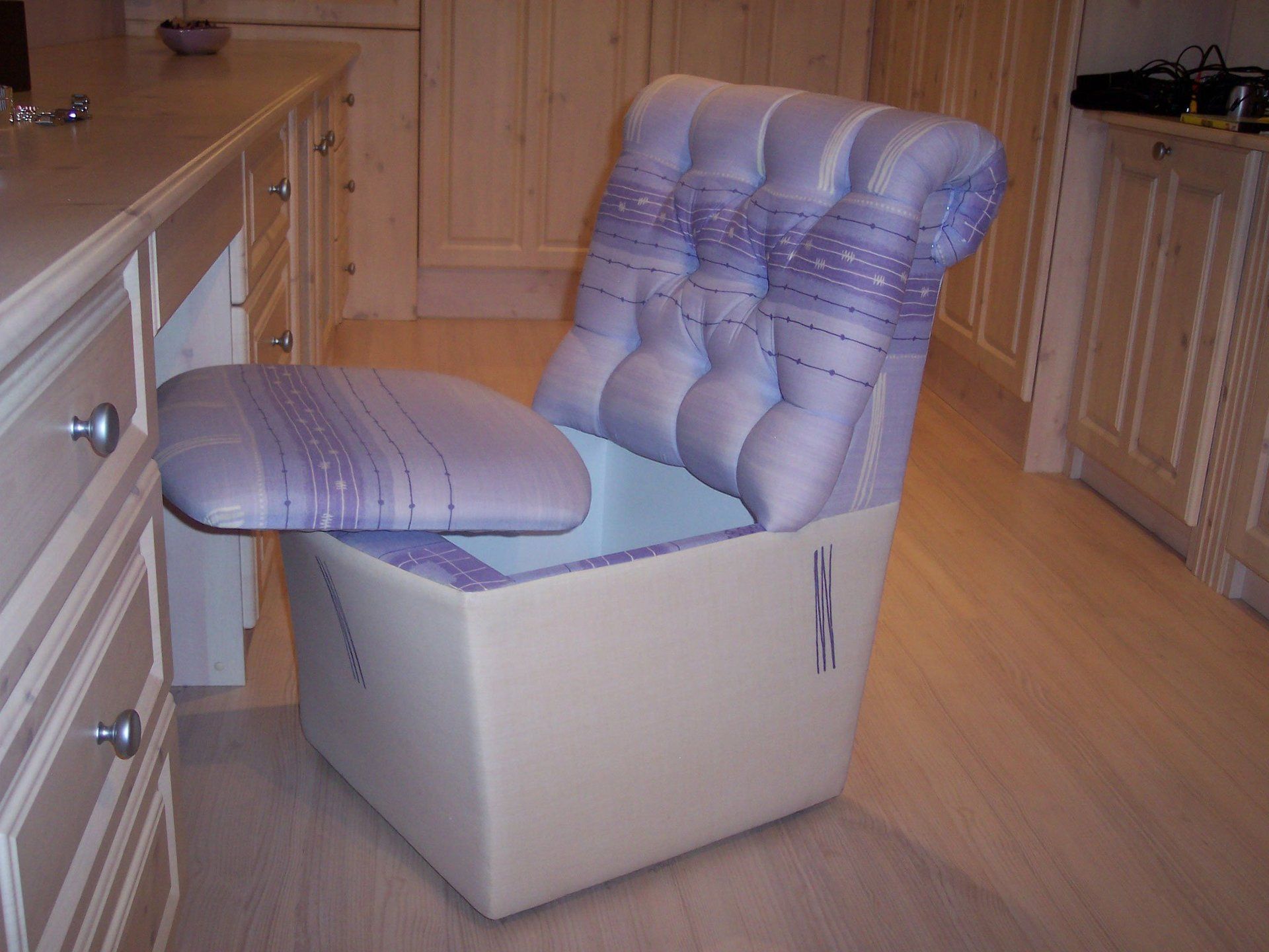 Storage chair open
