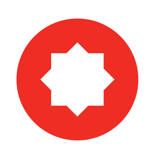 Un cercle rouge avec une étoile blanche à l'intérieur