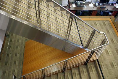 Biotech Metal — Gold staircase side view in South San Francisco, CA