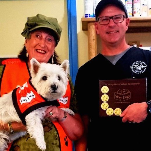 story dog coordinator with sponsor
