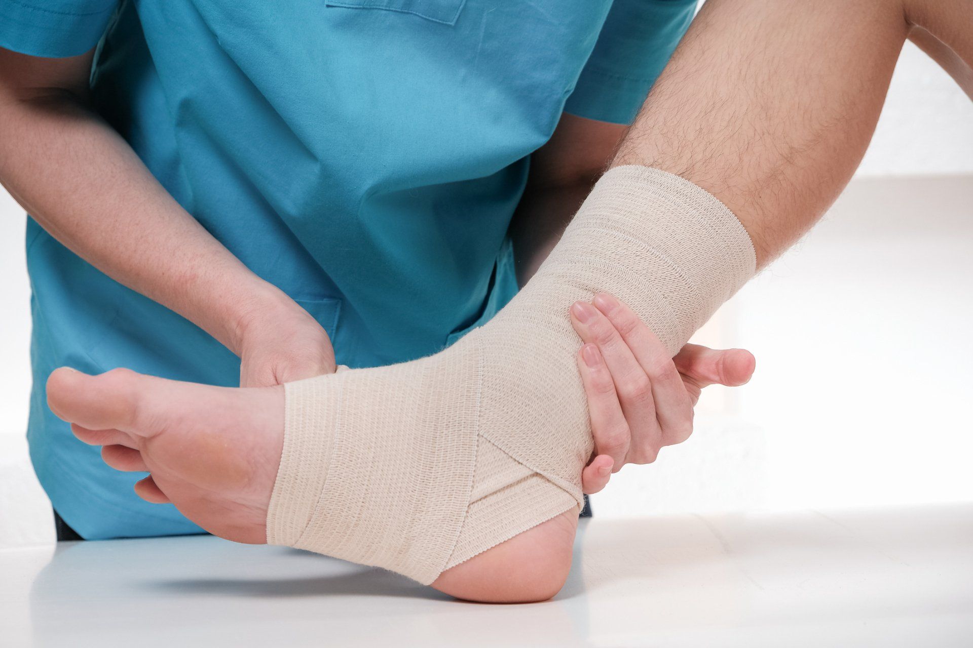 Foot Specialist – Doctor Bandaging Foot in West Chester, PA