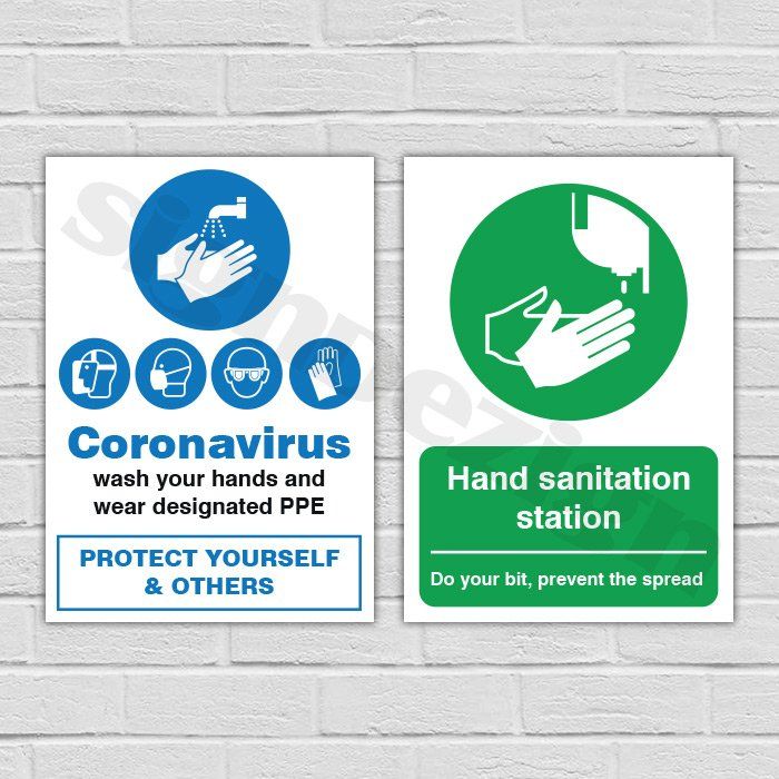 COVID-19 coronavirus signage protection ppe warnings