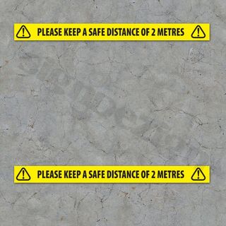 COVID-19 coronavirus signage social distancing floor tape