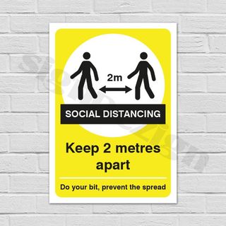COVID-19 coronavirus signage protection ppe warnings social distancing