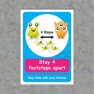 COVID-19 coronavirus signage social distancing social distancing floor sticker kids