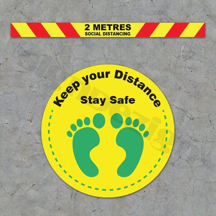 COVID-19 coronavirus signage social distancing floor graphic