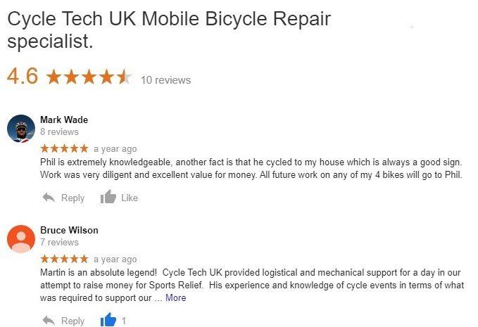 Go To........Cycle Tech UK Google Reviews Cycle Tech UK Google Reviews
