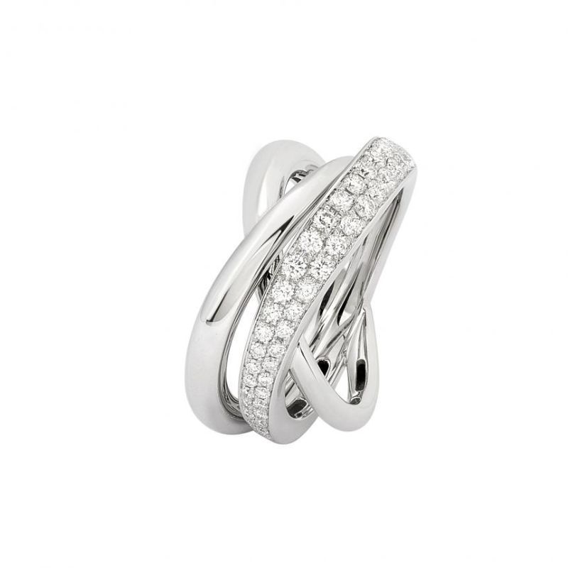 Anello Polis in oro bianco con diamanti taglio brillante
