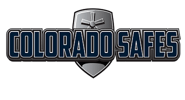 Logo for Colorado Safes: bold text 