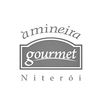 Um logotipo em preto e branco para amineira gourmet niterói.