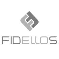 Um logotipo em preto e branco para a empresa Fidellos.