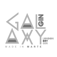 O logotipo do galaxy gin london dry gin feito em marte