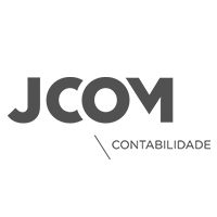 O logotipo da jcom contabilidade é preto e branco.
