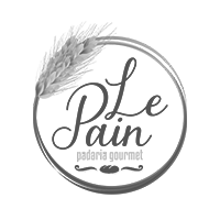 Um logotipo preto e branco para uma padaria com uma espiga de trigo dentro de um círculo.