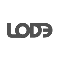 Um logotipo para uma empresa chamada lode em um fundo branco.