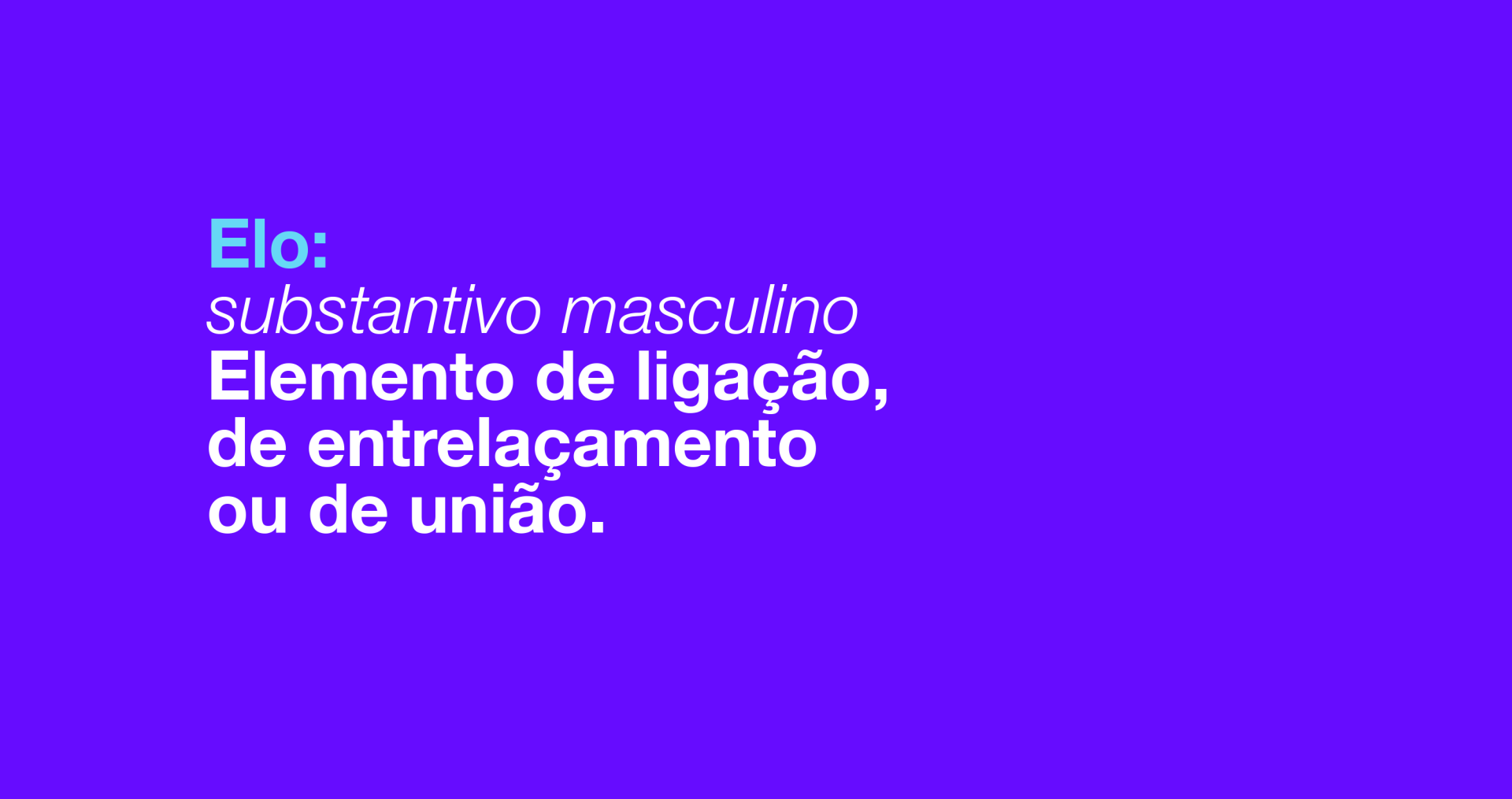 Fidellos A palavra elo está em um fundo roxo
