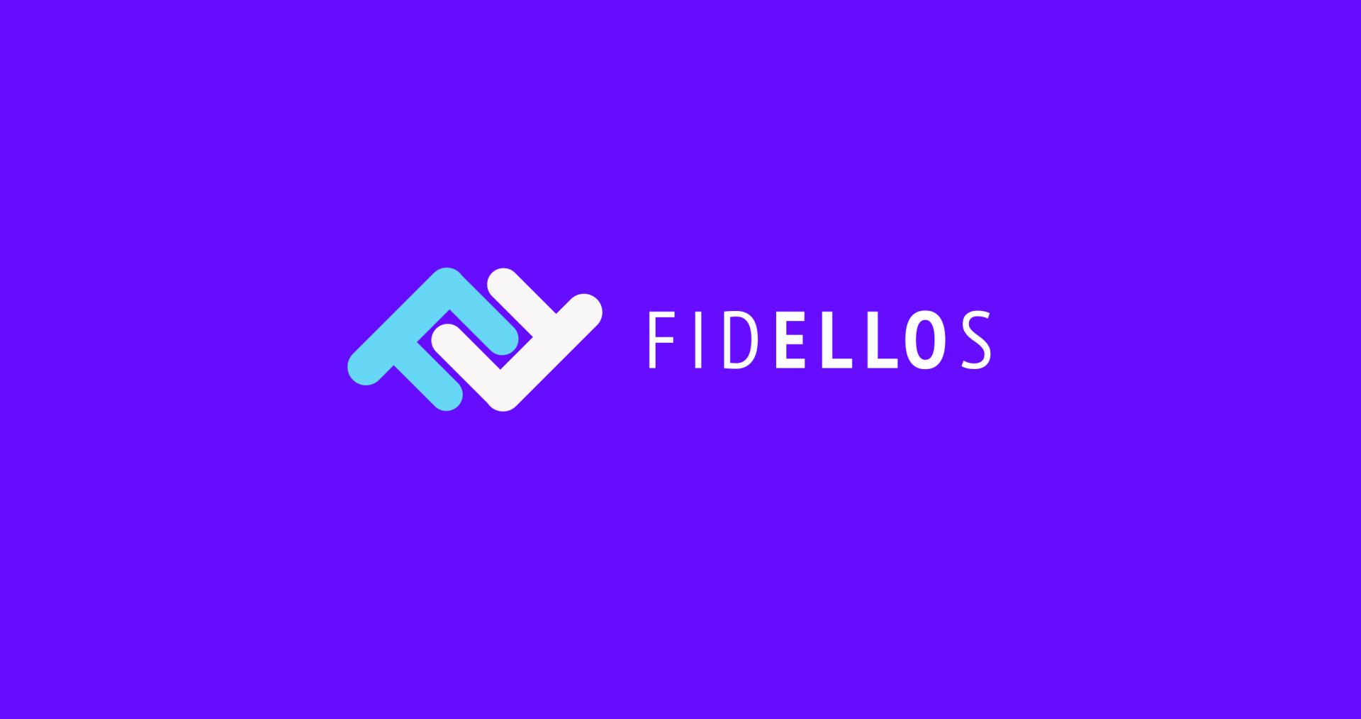 Fidellos Um logotipo azul e branco em um fundo roxo para fidellos.