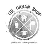 Um logotipo em preto e branco para uma loja urbana, uma loja de tatuagem.
