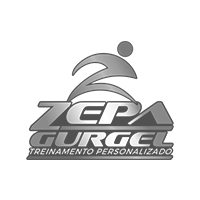Um logotipo em preto e branco para uma empresa chamada zepa gurgel