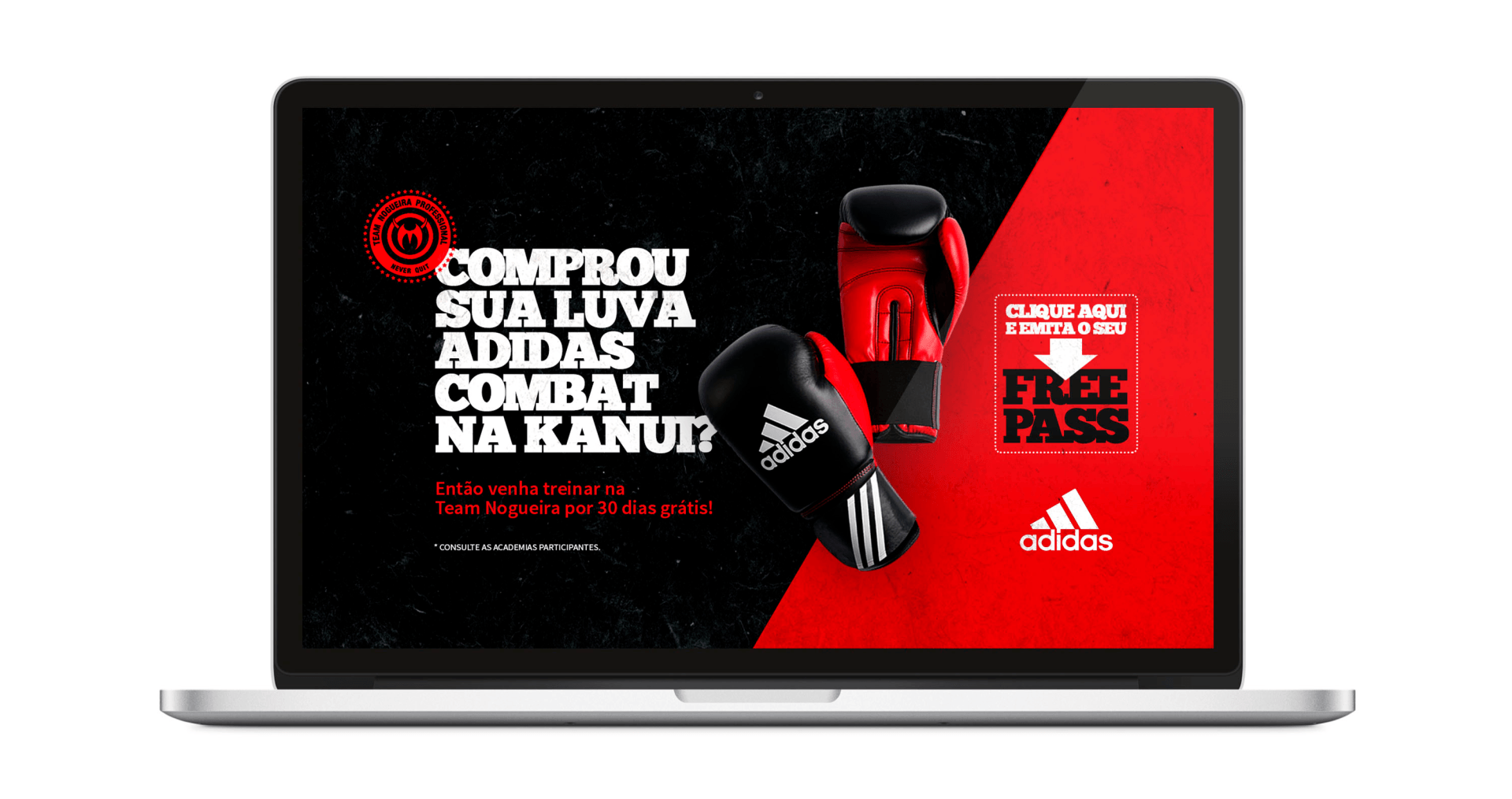 Um laptop com uma imagem de um par de luvas de boxe na tela.