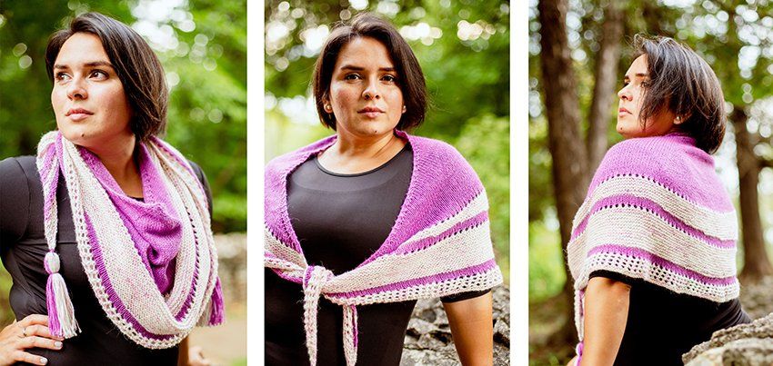 shawl design for blue skin yarns story of lilla yarn club chapter 1