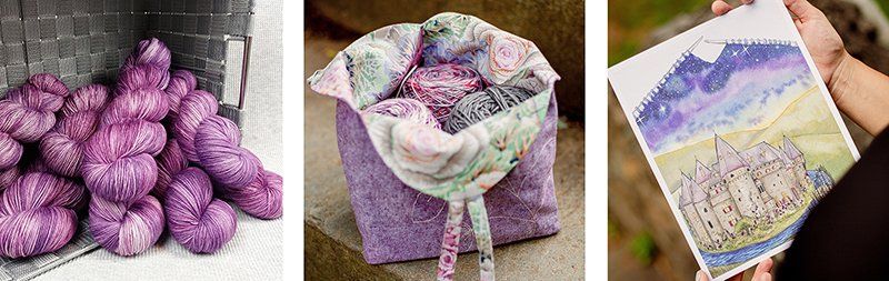 yarn bag art print from Blue Skin Yarns story of lilla yarn club chapter 2
