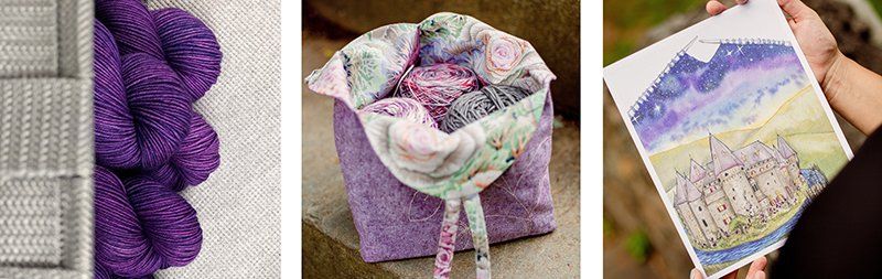 yarn bag art print from Blue Skin Yarns story of lilla yarn club chapter 3