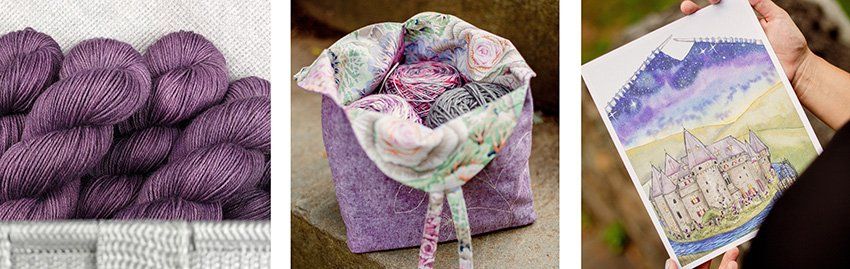 yarn bag art print from Blue Skin Yarns story of lilla yarn club chapter 4