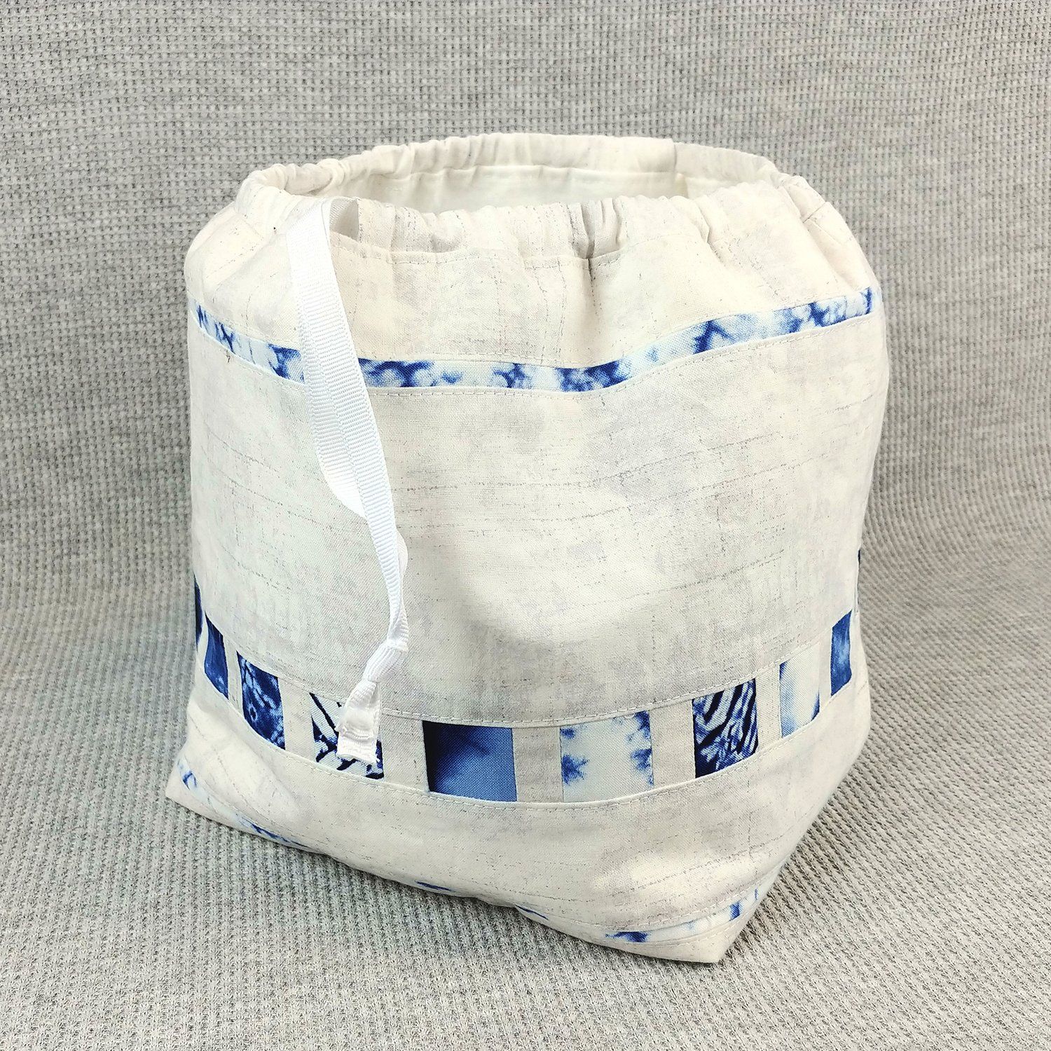 handmade bag from blue skin yarns story bag kintsugi