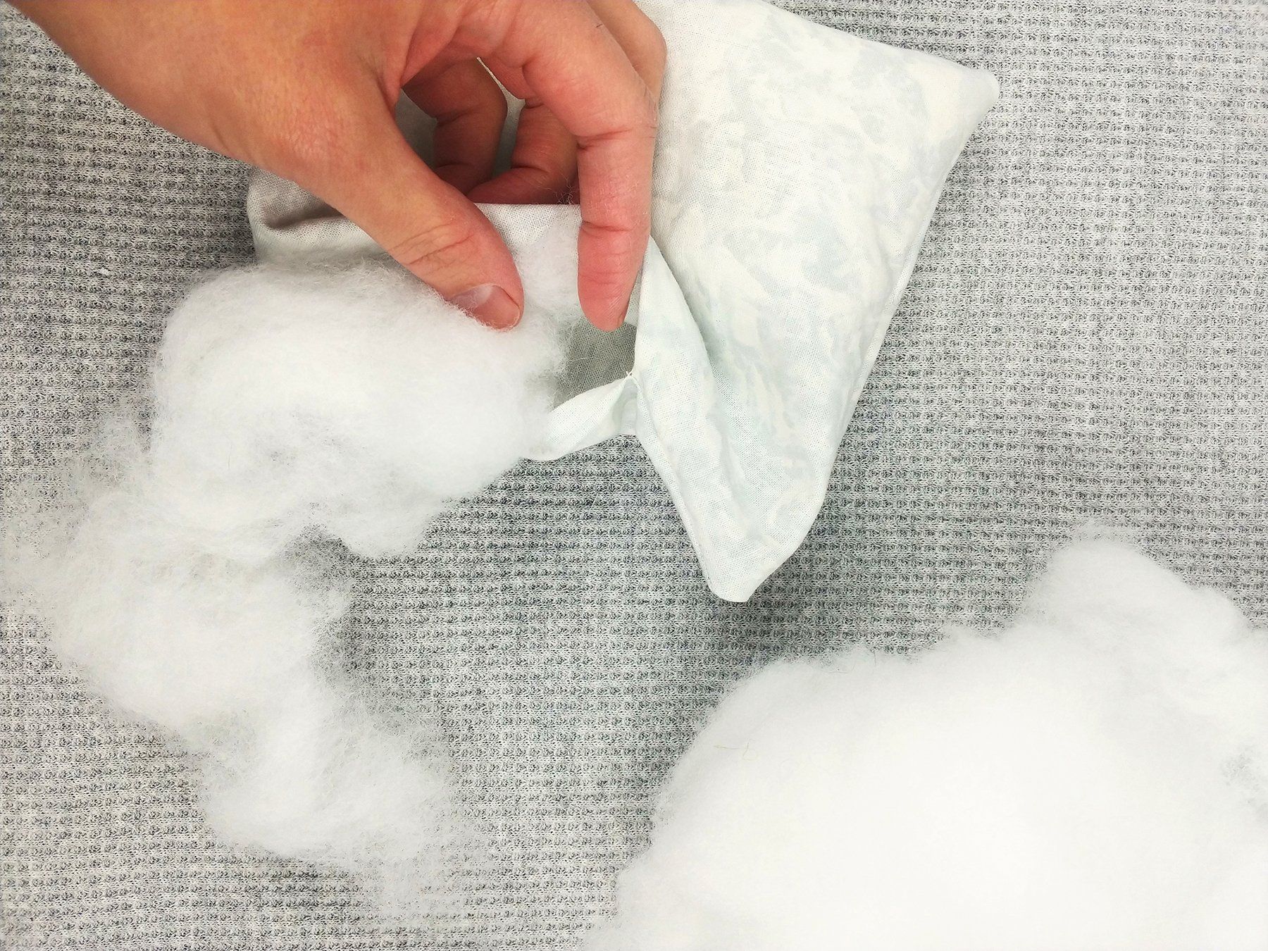 stuffing a yarnsketch pillow