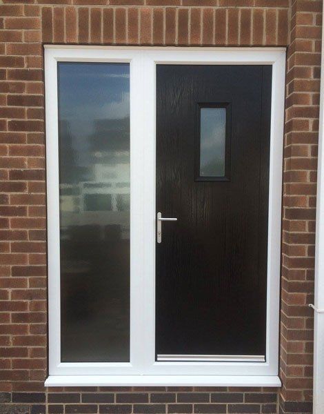 Projection Of A Door To A Black Composite After