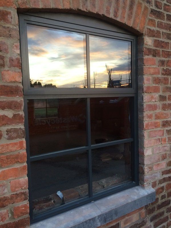 black framed window