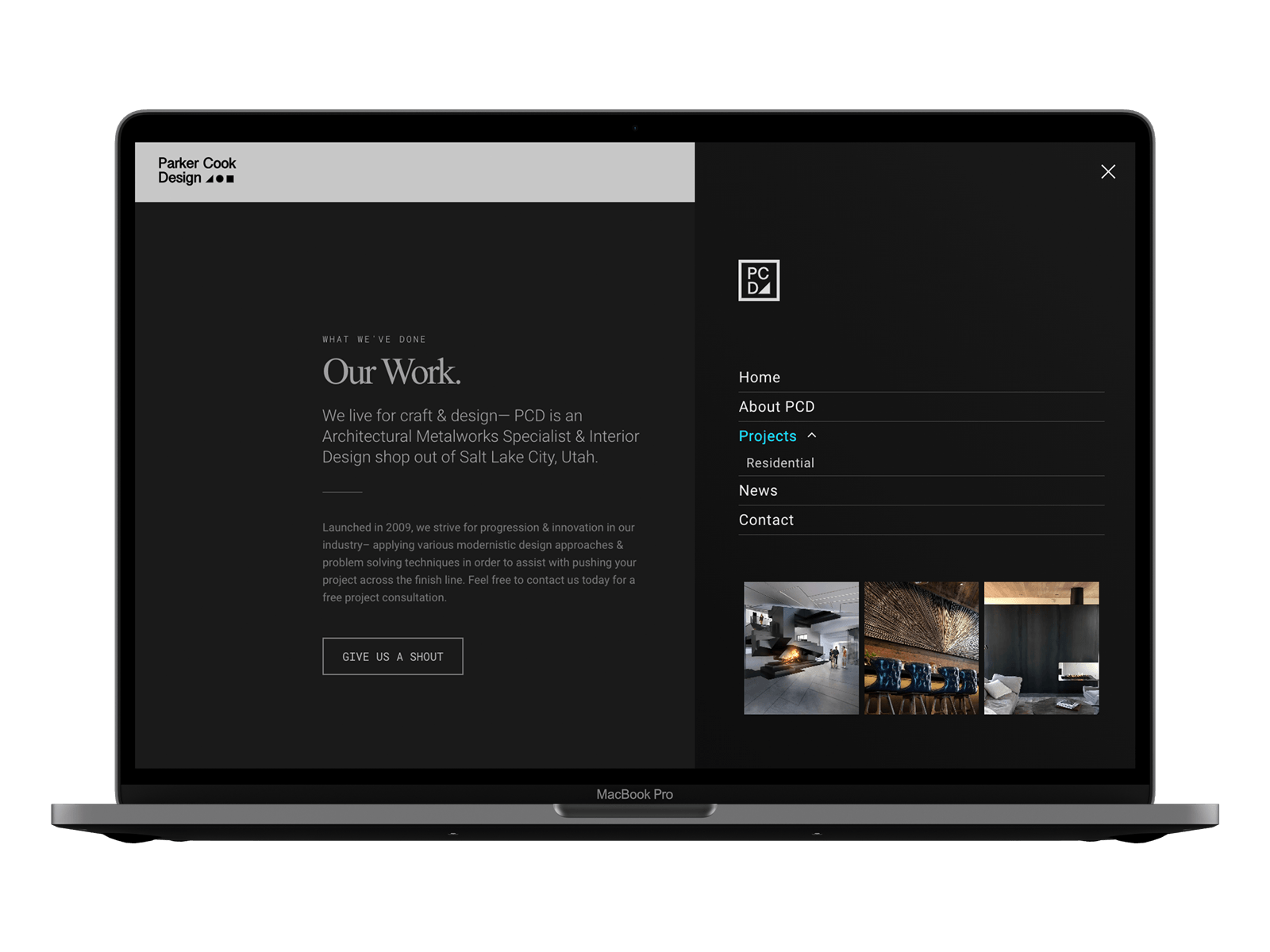 Parker Cook design menu