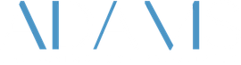 A blue and white logo on a white background.
