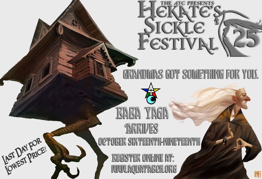 An advertisement for the hekate 's sickle festival